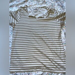 Coral Bay Tan and White Striped Tee